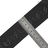 Bande antidérapante en silicone à double vague de 4 cm pour vêtements de sport, en polyester, vente en gros