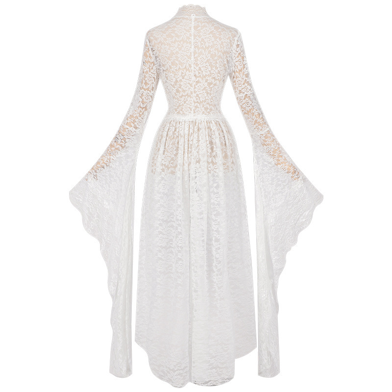 Retro Gothic Victorian Renaissance Dress Women Linen Lace Tea Length Pencil  Silhouette Vintage Formal Party Banquet Dresses| Alibaba.com