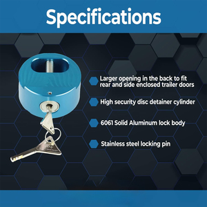 Ambitie Gelijk Heavy Duty Puck Locks Versterkte Verborgen Beugel Hangsloten Met 4 Sleutels Massief Stalen Slot - Product Image 3