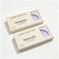 Nouvelle arrivée : boîte à tiroir avec estampage à chaud doré et plateau intérieur en plastique façonné, emballage minimaliste violet pour produits cosmétiques