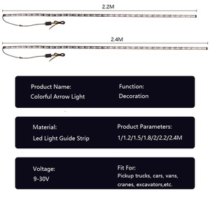 Luz de flecha colorida impermeable de 9-30V, luz de circulación diurna 1/1.2/1.5/1.8/2/2.2/2.4M para coches, maletero, furgonetas, luces decorativas - Product Image 3