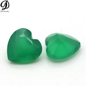 Loose Gems Good Quality 6*6mm Heart Shape Green Agate