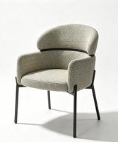 Chaise de salle à manger moderne en tissu avec revêtement amovible et pieds en métal, design contemporain pour la maison, le bureau et la salle à manger