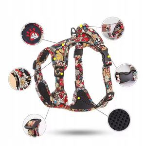 Polyester Leather Nylon Wool Pet <b>Harness</b> <b>Dog</b> Leash with Patterned Reflective Design Pressure Free Walking Personalized Feature - Product Image 2
