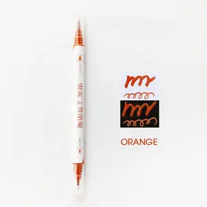 1 коробка перманентный маркер Suppliers-Маркеры ANDSTAL с двумя наконечниками, набор оранжевых и металлических маркеров, китайские маркеры для школы, канцелярские товары