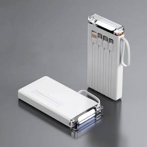 Cargador Portátil con Logotipo Personalizado, Cables Integrados, Alta Capacidad de 10000 mAh, Cargador Universal con Linterna para Teléfono - Product Image 1