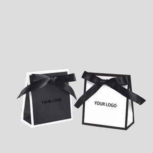 CSMD blanco alrededor de la caja de impresión de logotipo personal negro en la caja de regalo personalizar caja de papel de postre de cartón negro para puerta de boda - Product Image 2