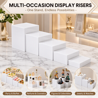 Présentoirs à buffet en acrylique, lot de 6 pièces, blanc, montage facile, support personnalisé pour gâteaux et en-cas