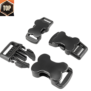 Collier et laisse pour chien robustes et personnalisés de 15 mm, en sangle réglable en plastique en forme d'os, étanche, avec attache latérale rapide et sécurisée - Product Image 1