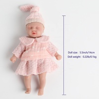 16 cm Mini Reborn Babypuppen Süßes Mädchen Vollsilikon-Körper Bestes Geschenk für Kinder