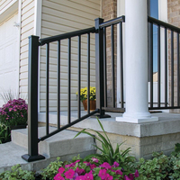 Pulverbeschichtetes schwarzes Aluminium-Treppengeländer, wetterfestes Metall-Baluster-Set für Veranda- und Terrassentreppen-Sicherheitsgeländer