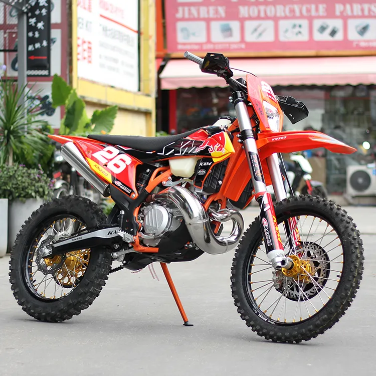 Hot Selling 2 Takt Zelf Ontwikkeld Watergekoelde Motor Enduro Dirt Bike 300cc Motorfiets