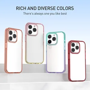 Hot Selling 3M Anti-drop Phone Case Gradient TPU PC TPE Mobile Phone Cover Case Shockproof Phone Case For Iphone13-15 Series