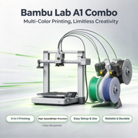 Imprimante 3D FDM de bureau couleur pleine AMS, haute vitesse, nivellement automatique, multi-matériaux, échantillons, prototypes, Bambu Lab A1 Combo