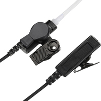 Tube acoustique Push to Talk Casque 6 broches Connecteur clair Audio Câble enroulé 30CM