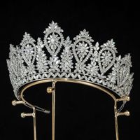 Vintage Baroque Diamant Cheveux Accessoires Femmes Mariage Couronne De Mariée Diadème Cubique Zircone Bandeau Anniversaires Pageants