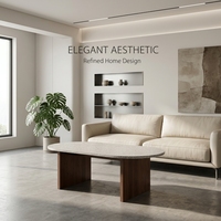 Table basse ovale de style mi-moderne, design de salon avec une touche de luxe, table basse simple
