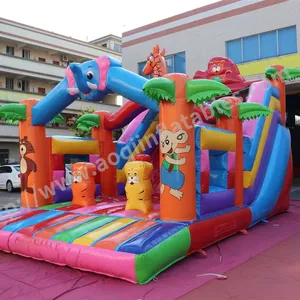 Động vật mới Vương Quốc chủ đề PVC trượt Inflatable trò chơi ngoài trời nhảy lâu đài thương mại Inflatable khô trượt