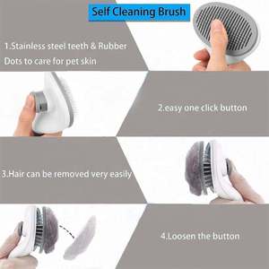 Escova de Aço Inoxidável por Atacado para Tosquia de Animais de Estimação Pente Slicker Removedor de Pelo para Cães e Gatos Ferramenta de Massagem e Limpeza - Product Image 6