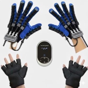 Guanto per Riabilitazione delle Dita Versione Inglese, Massaggio a Vibrazione, Materiale Plastico, Ricarica Wireless, Certificato CE - Product Image 1