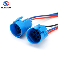 Interrupteur à bouton-poussoir à verrouillage marche/arrêt en métal avec lumière LED bleue 12V 16mm, avec connecteur de câble