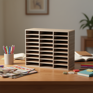 Organizador de Escritorio Vevor con 27 Compartimentos para Revistas, Estantes Ajustables de Fibra de Densidad Media para Correo, Hogar y Escuela - Product Image 2