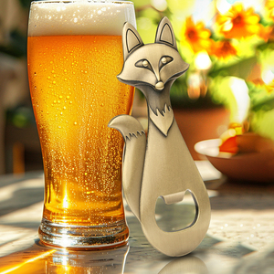 Abridor de Botellas con Forma de Zorro para Regalos de Navidad o Cumpleaños para Papá, Abridor de Cerveza Metálico Único de Bronce con Forma de Zorro para Papá, Esposo, <span class=keywords><strong>Novio</strong></span> - Product Image 3