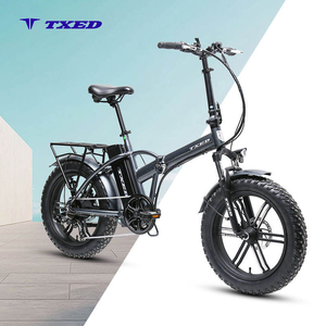 Vélo électrique pliable TXED Fat Tire 7 vitesses, moteur arrière, frein à disque, cadre en alliage noir - Product Image 1