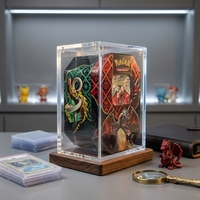 Boîte de présentation mini en acrylique personnalisée de 5 mm avec couvercle magnétique et protection UV pour protège-boîte de rangement de boosters TCG