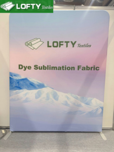 Sublimación directa/impresión por transferencia 230G poliéster elástico suave urdimbre tejido de punto para EXPO SEG marco de fondo - Product Image 6