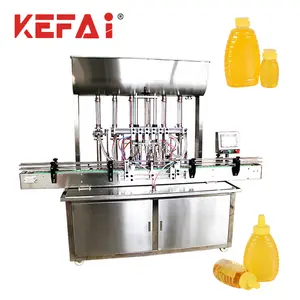 KEFAI Full Automatic Industrial 6 Nozzles Linear Honey Paste Bottle Filler Filling Machine
