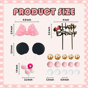 Boîte à musique artisanale en résine écologique, maison de poupée Mickey <span class=keywords><strong>Minnie</strong></span>, décoration de gâteau pour enfants pour la Saint-Valentin - Product Image 2