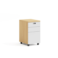 Armoire de rangement de dossiers de bureau en bois mobile à 1 tiroir moderne côté bureau élégant avec serrure à combinaison pour l'école