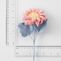 Tige de tournesol amigurumi faite main, douce et multi-couleurs, cadeau floral chaleureux et délicat pour vase et décoration de table