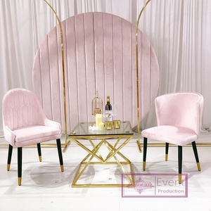 Design moderne unique rose velours tissus canapé chaises - Product Image 4