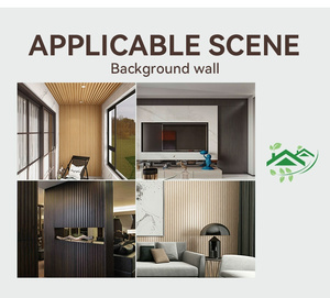 Pannello Murale Acustico Autoadesivo in MDF con Doghe 3D in Legno di Rovere Impiallacciato Fonoassorbente per Decorazione di Interni - Product Image 3