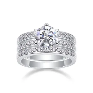 Новое 925 кольцо из стерлингового серебра, женское кольцо с 2-каратным муассанитом, высокое качество, 925, серебро, Муассанит, кольцо вечности