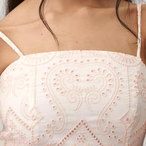 Nouvelle Robe Courte Brodé(e) à Col Carré et Taille Basse 2026 – Robe Courte en Coton Personnalisée pour Femme - Product Image 4