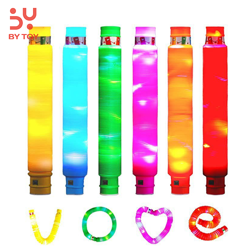 Пластиковые Светодиодные антистрессовые трубки «сделай сам», Стрейчевые трубки, сенсорные игрушки, снятие стресса, концертные вечеринки, сувениры, мигающие игрушки для подарка CPC