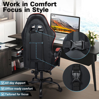 Chaise de jeu PC de course ANJI Factory en stock, rouge, avec repose-pieds et appui-tête – Offre spéciale