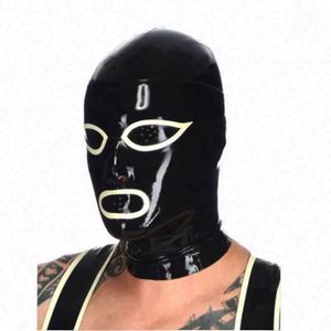 Couvre-chef d'Halloween avec fermeture éclair Costume de chat Bdsm Sexe Bdsm Bondage Retenue Bdsm a Capuche Boule <span class=keywords><strong>Latex</strong></span> - Product Image 1