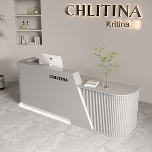 फैशन स्टोर प्रशिक्षण संस्थान लकड़ी सौंदर्य सैलून रिसेप्शन डेस्क सरल आधुनिक डिजाइन दुकान प्रशिक्षण काउंटर - Product Image 3