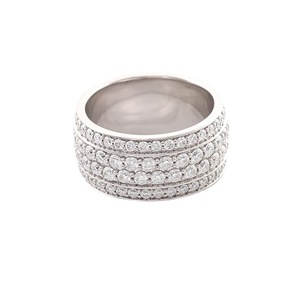 Bague Éternité Scintillante pour Homme en Or 10K, Style Hip Hop, Sertie de Moissanite VVS (certifiée GRA), 5 Rangs, Testée au Diamant - Product Image 4