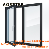 Ventana Abatible y Giratoria de Ahorro Energético AOSTTER, Ventanas Modernas de Aluminio, Ventanas y Puertas Abatibles