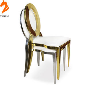 Ghế Cưới Vàng Lưng Cao Thiết Kế Hiện Đại Lạ Mắt Hiện Đại Ghế Tiệc Khách Sạn Ghế Tiệc Bằng Thép Không Gỉ - Product Image 6