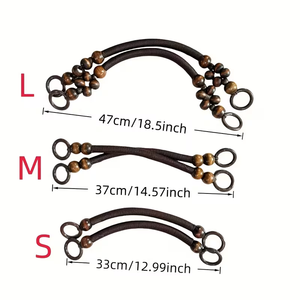 Asas de Madera <span class=keywords><strong>para</strong></span> Bolsos, Cordón de Poliéster, Asas de Repuesto <span class=keywords><strong>para</strong></span> Bolsos, Anillo Negro - Product Image 3