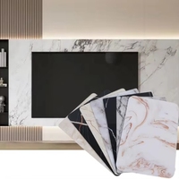 Panneau mural décoratif flexible en PVC marbré brillant, design moderne, pour hôtels et usage domestique, imperméable