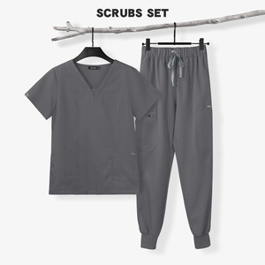 42030 a vita alta medico infermiere Scrub uniforme medica abiti riutilizzabili ospedale classico confortevole breve uniformi chirurgiche mediche - Product Image 3