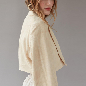 Blazer di <span class=keywords><strong>lino</strong></span> da <span class=keywords><strong>donna</strong></span> di moda all'ingrosso design personalizzato cappotti corti blazer corto - Product Image 4