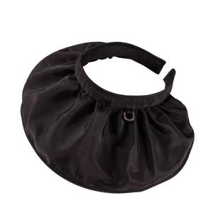 หมวกบังแดดแบบพับได้สีดำสำหรับผู้หญิงพร้อมที่คาดผมสไตล์ปีกแบนอะคริลิกไฟเบอร์ฤดูร้อนป้องกันรังสียูวี - Product Image 1